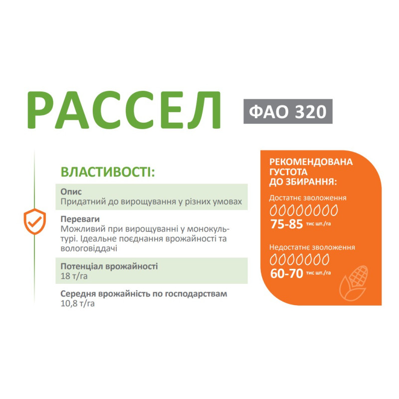 Кукурудза Рассел DeMARCUS ФАО 320